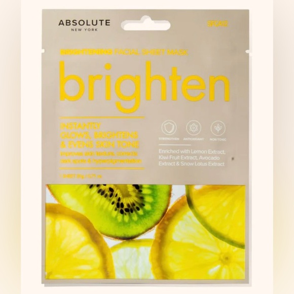 Absolute New York Other - Absolute New York Brighten Facial Sheet Masks - Package of 5